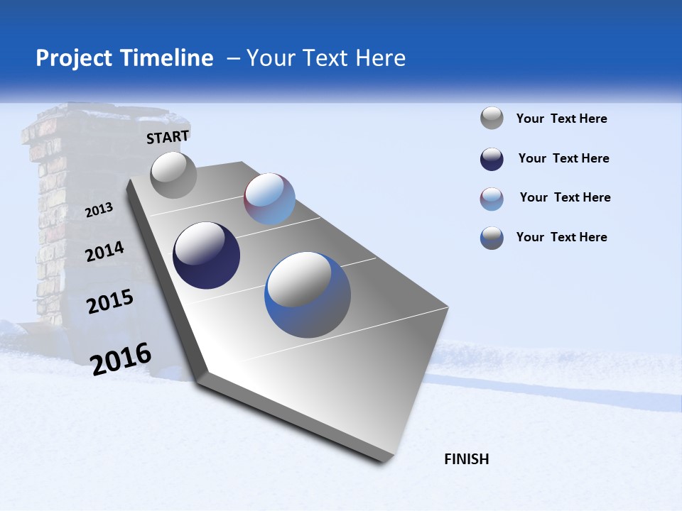 A Brick Chimney In The Snow With A Blue Sky In The Background PowerPoint Template