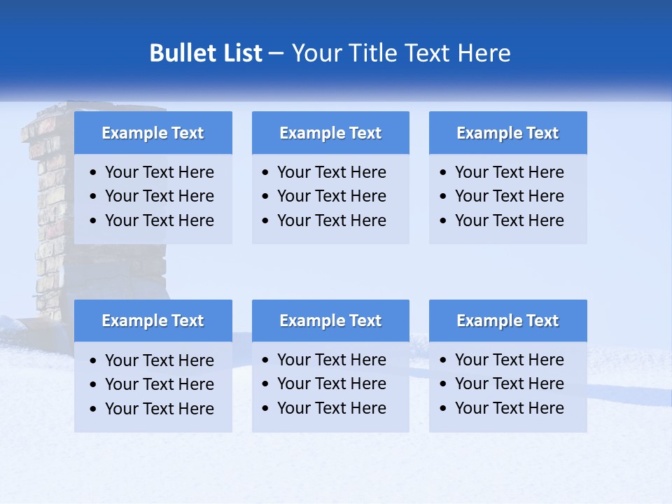 A Brick Chimney In The Snow With A Blue Sky In The Background PowerPoint Template