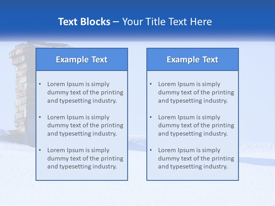 A Brick Chimney In The Snow With A Blue Sky In The Background PowerPoint Template