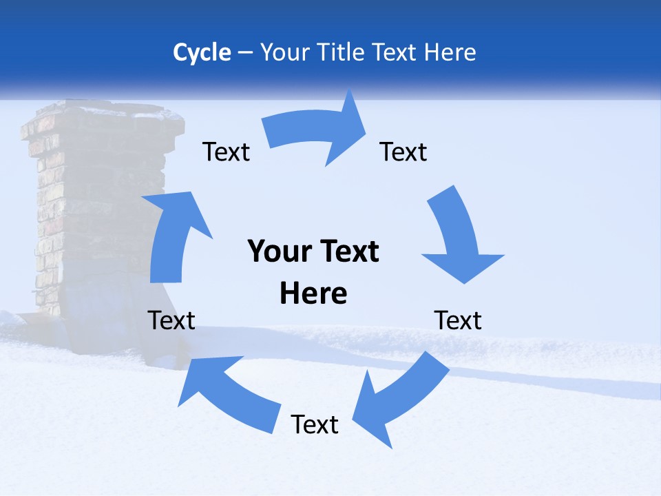 A Brick Chimney In The Snow With A Blue Sky In The Background PowerPoint Template