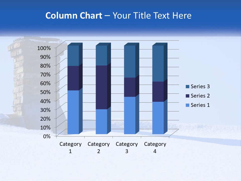 A Brick Chimney In The Snow With A Blue Sky In The Background PowerPoint Template