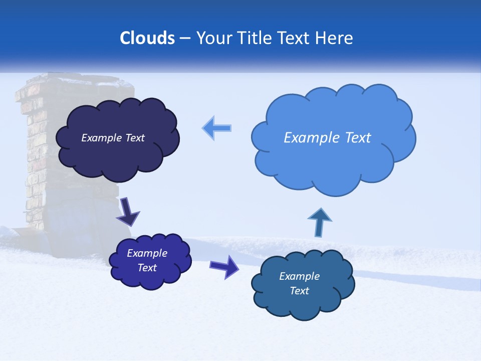A Brick Chimney In The Snow With A Blue Sky In The Background PowerPoint Template