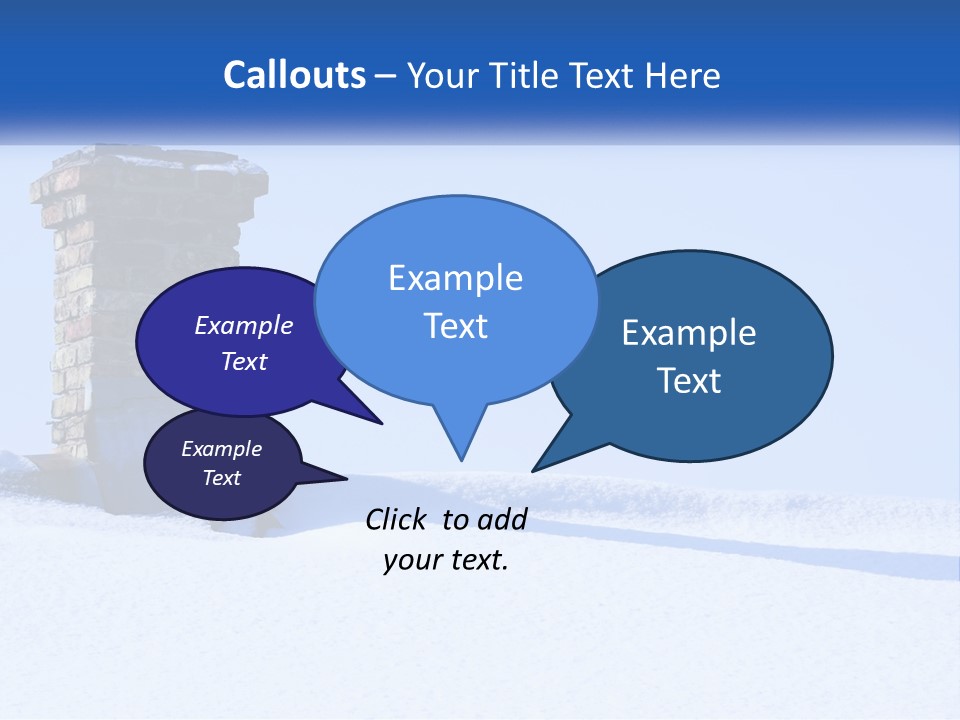 A Brick Chimney In The Snow With A Blue Sky In The Background PowerPoint Template