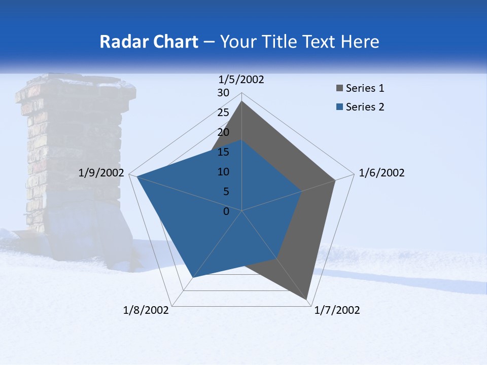 A Brick Chimney In The Snow With A Blue Sky In The Background PowerPoint Template