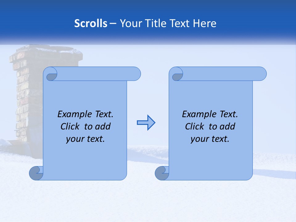 A Brick Chimney In The Snow With A Blue Sky In The Background PowerPoint Template