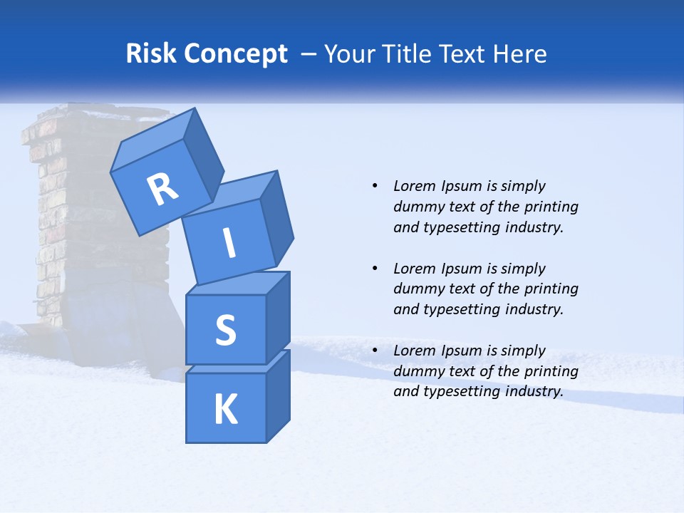 A Brick Chimney In The Snow With A Blue Sky In The Background PowerPoint Template