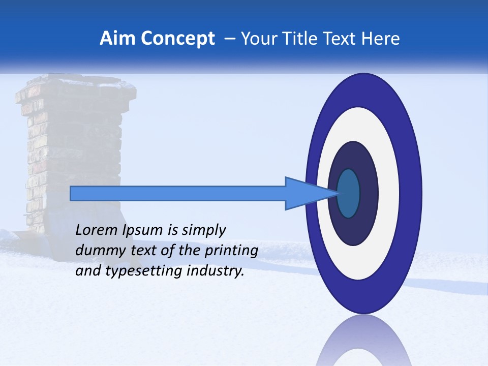 A Brick Chimney In The Snow With A Blue Sky In The Background PowerPoint Template