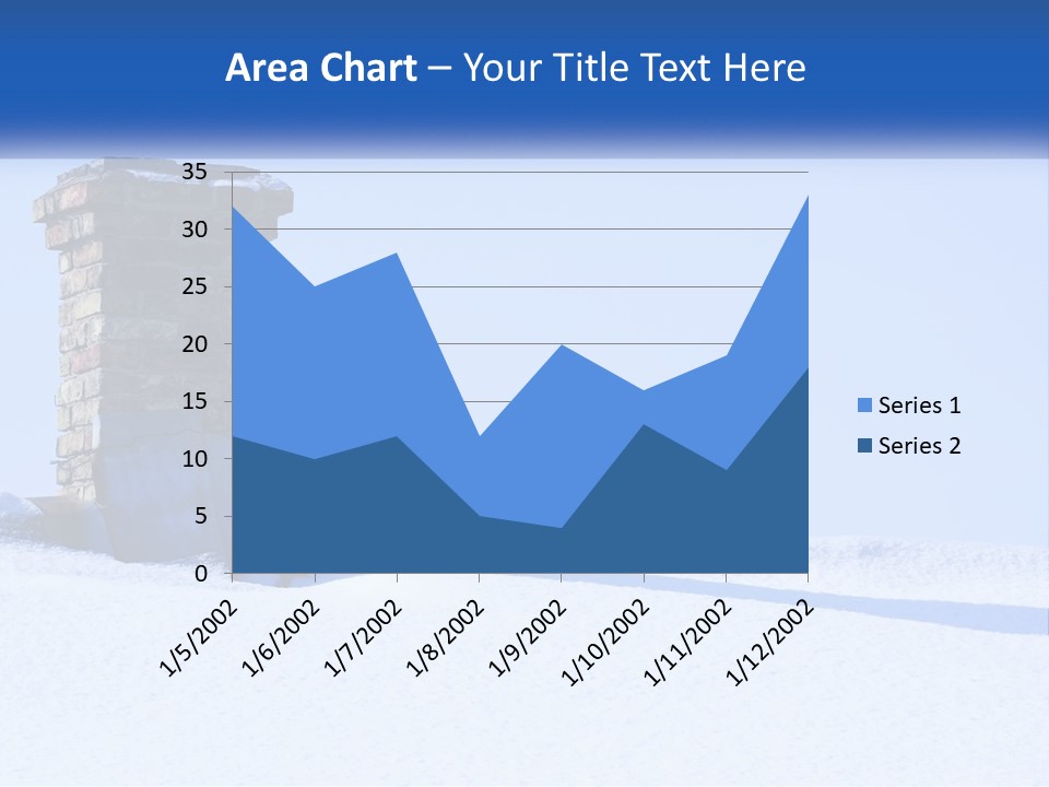 A Brick Chimney In The Snow With A Blue Sky In The Background PowerPoint Template