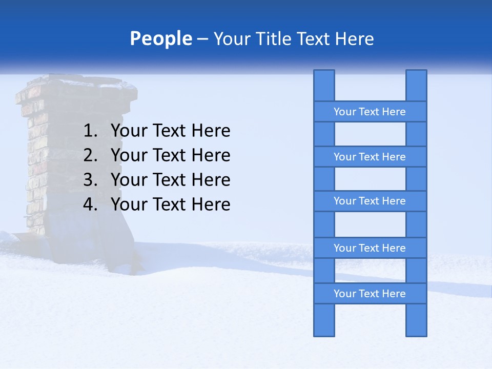 A Brick Chimney In The Snow With A Blue Sky In The Background PowerPoint Template