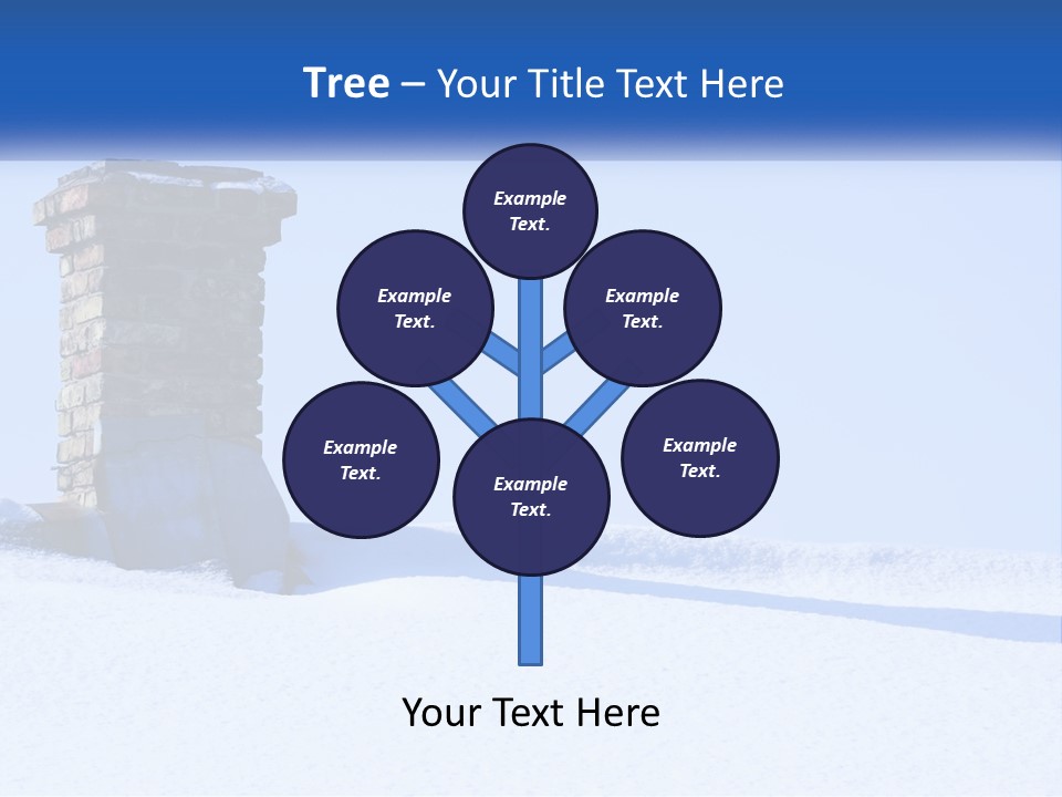 A Brick Chimney In The Snow With A Blue Sky In The Background PowerPoint Template