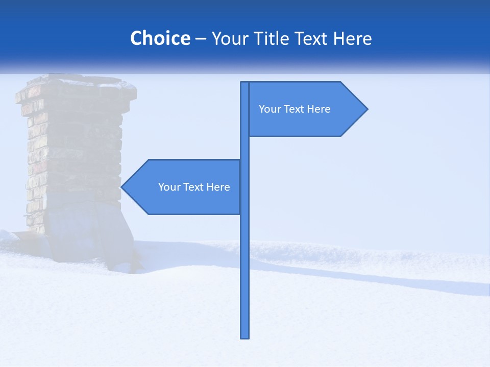 A Brick Chimney In The Snow With A Blue Sky In The Background PowerPoint Template