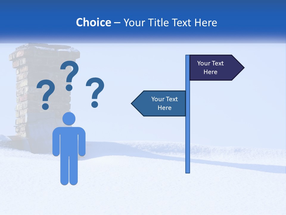 A Brick Chimney In The Snow With A Blue Sky In The Background PowerPoint Template