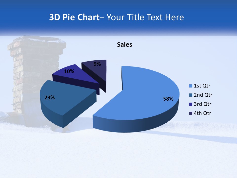A Brick Chimney In The Snow With A Blue Sky In The Background PowerPoint Template