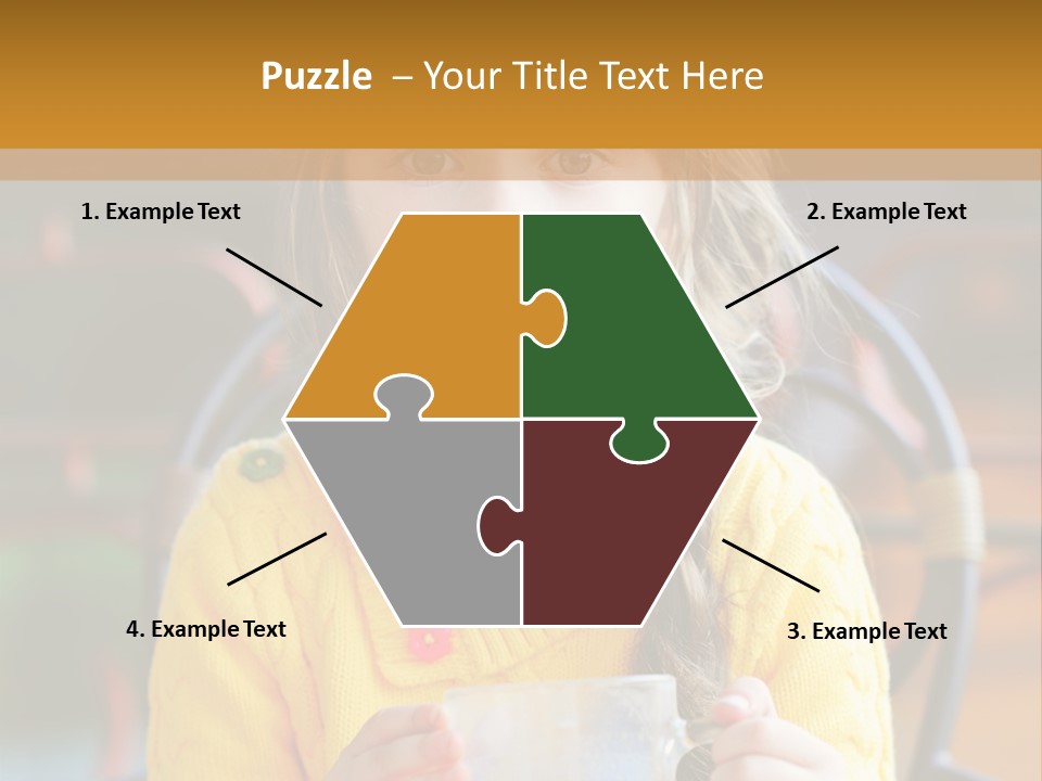 A Little Girl Sitting On A Bench Holding A Cup Of Coffee PowerPoint Template