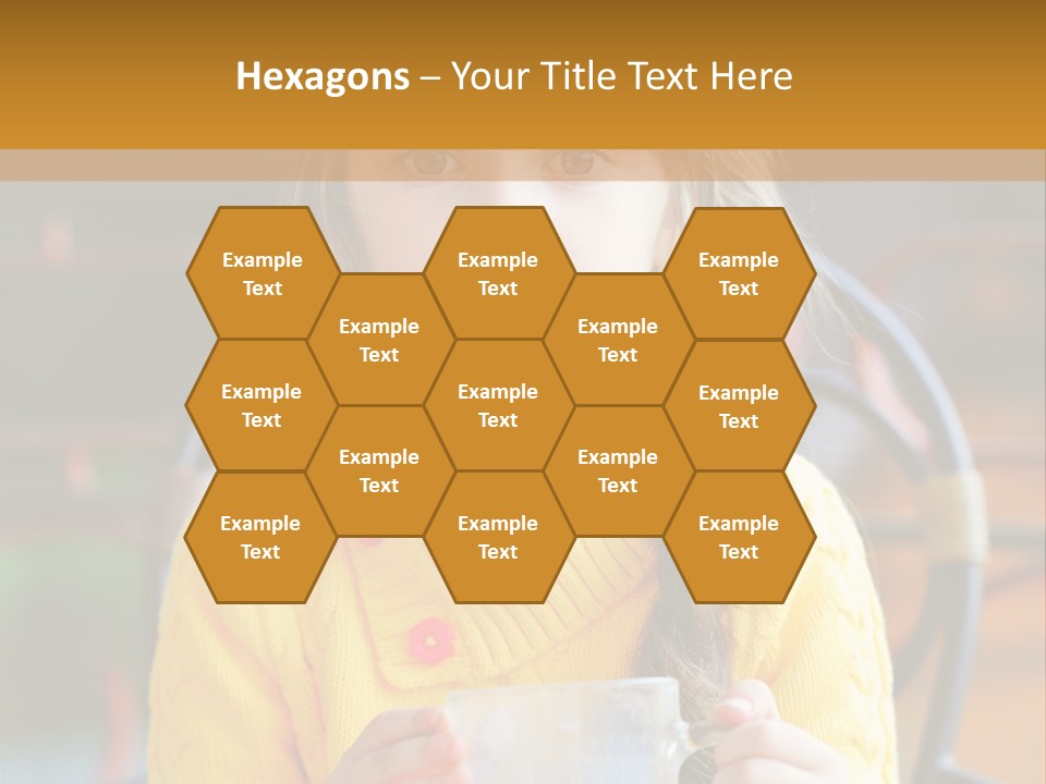 A Little Girl Sitting On A Bench Holding A Cup Of Coffee PowerPoint Template