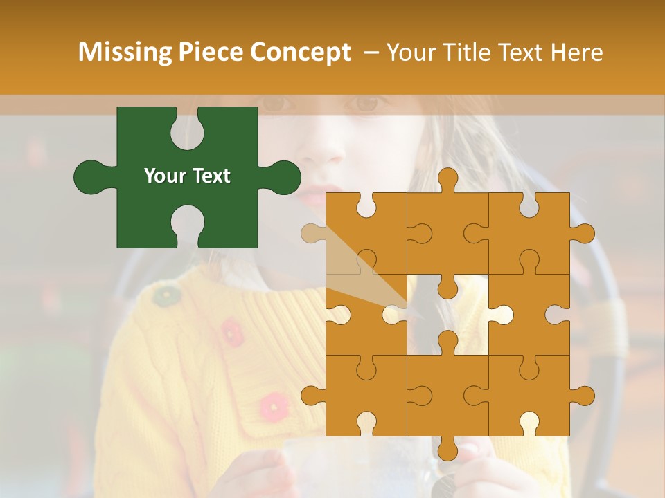 A Little Girl Sitting On A Bench Holding A Cup Of Coffee PowerPoint Template