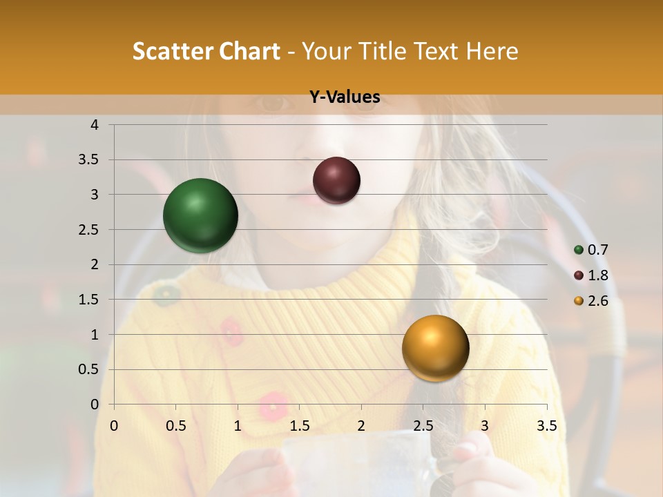 A Little Girl Sitting On A Bench Holding A Cup Of Coffee PowerPoint Template