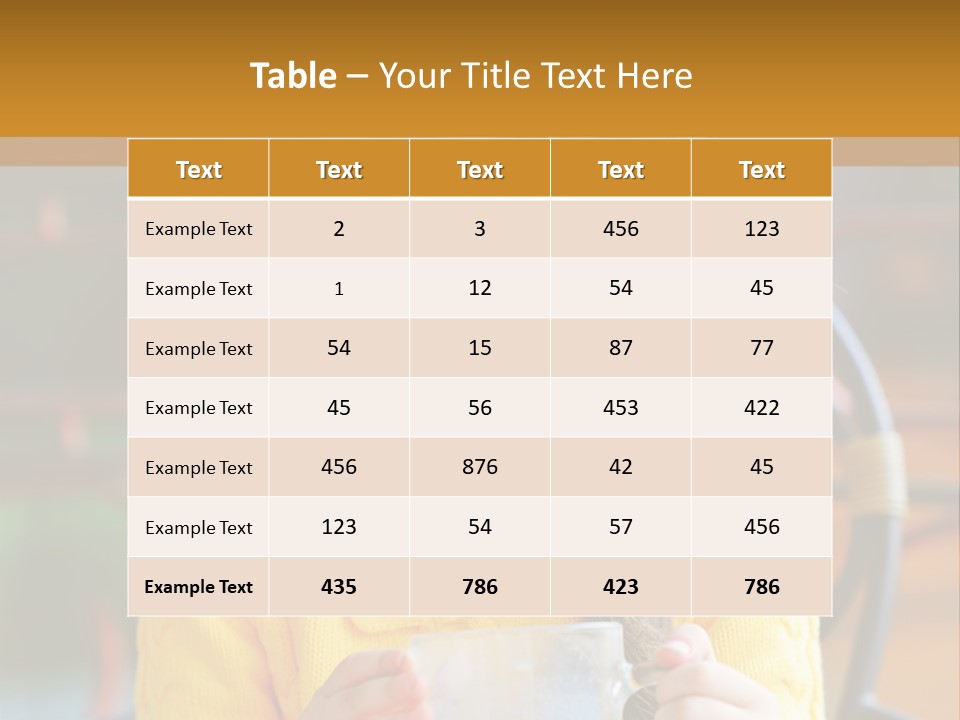 A Little Girl Sitting On A Bench Holding A Cup Of Coffee PowerPoint Template