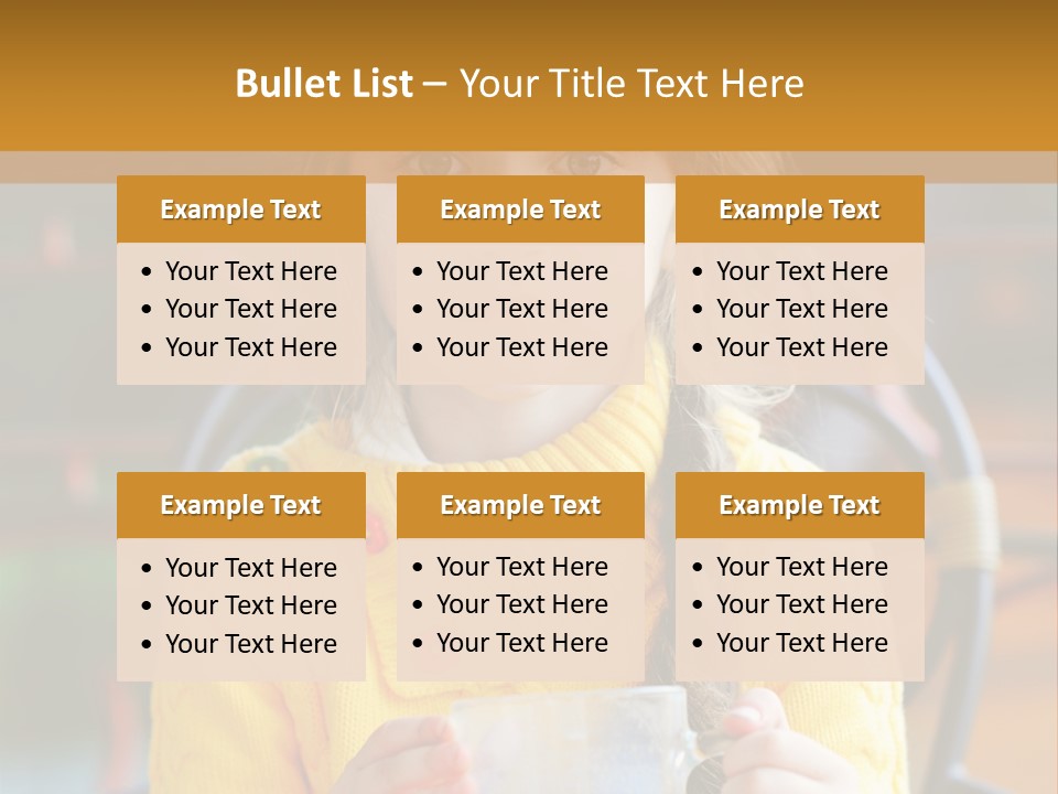 A Little Girl Sitting On A Bench Holding A Cup Of Coffee PowerPoint Template