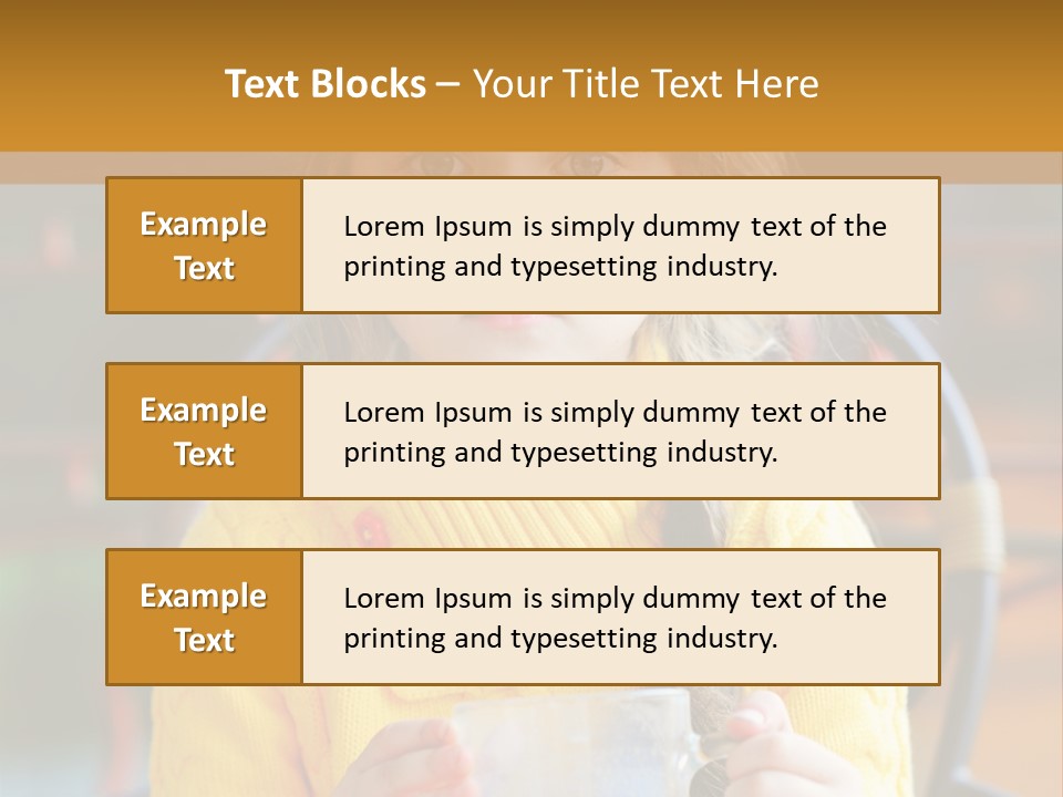 A Little Girl Sitting On A Bench Holding A Cup Of Coffee PowerPoint Template