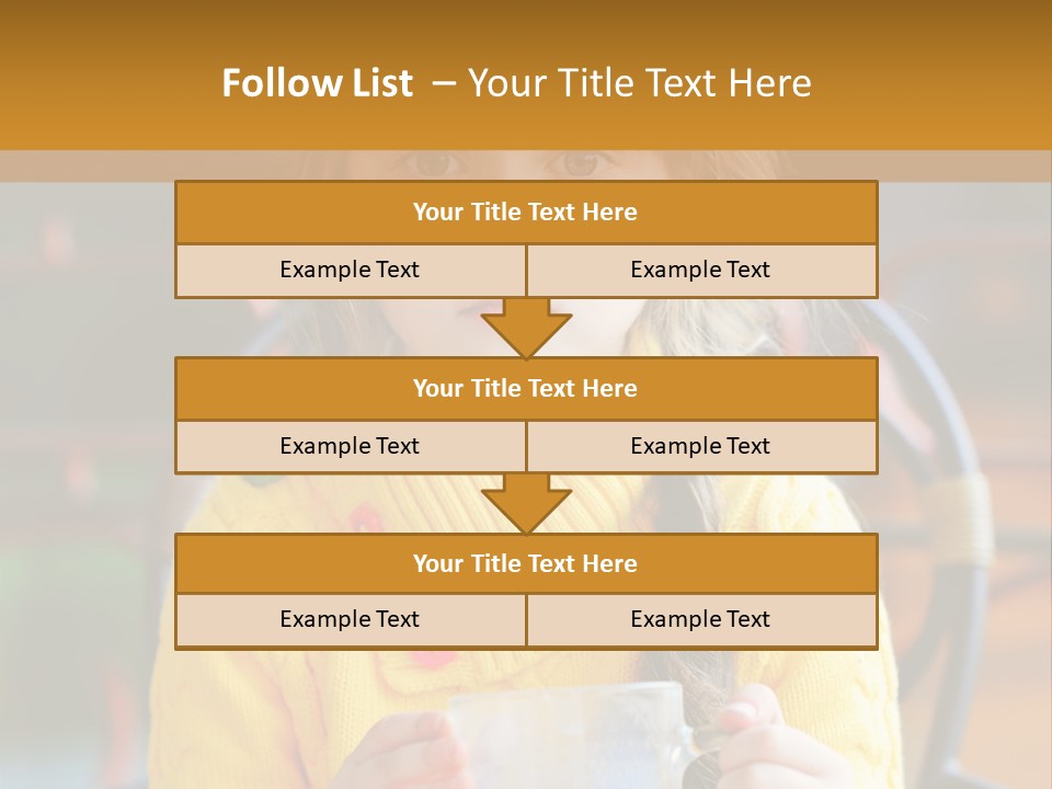 A Little Girl Sitting On A Bench Holding A Cup Of Coffee PowerPoint Template