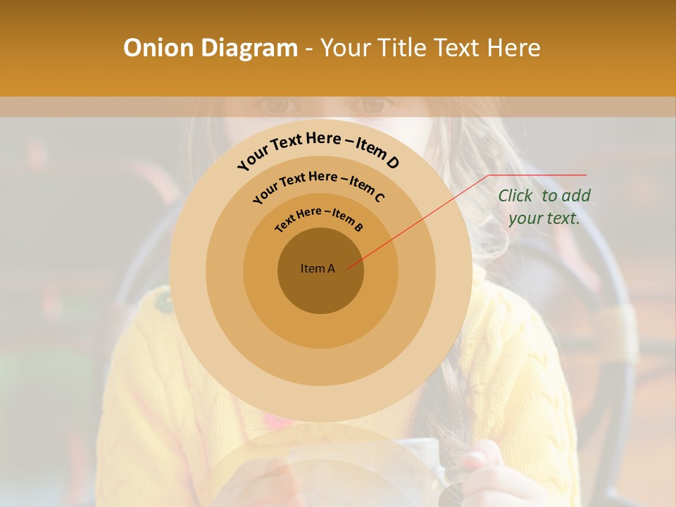 A Little Girl Sitting On A Bench Holding A Cup Of Coffee PowerPoint Template