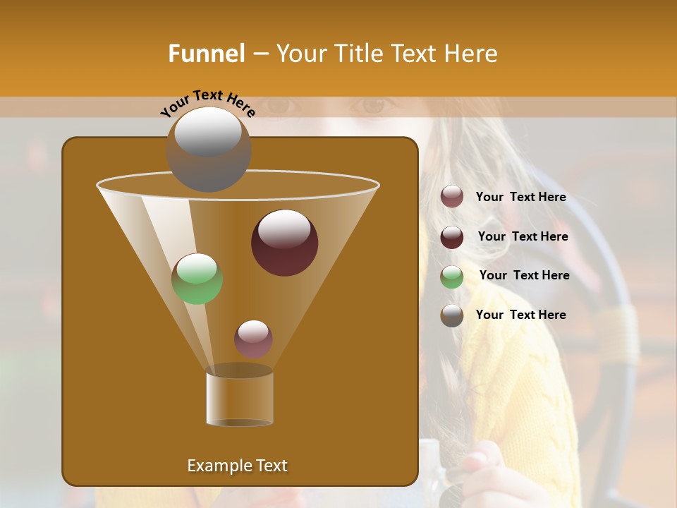 A Little Girl Sitting On A Bench Holding A Cup Of Coffee PowerPoint Template