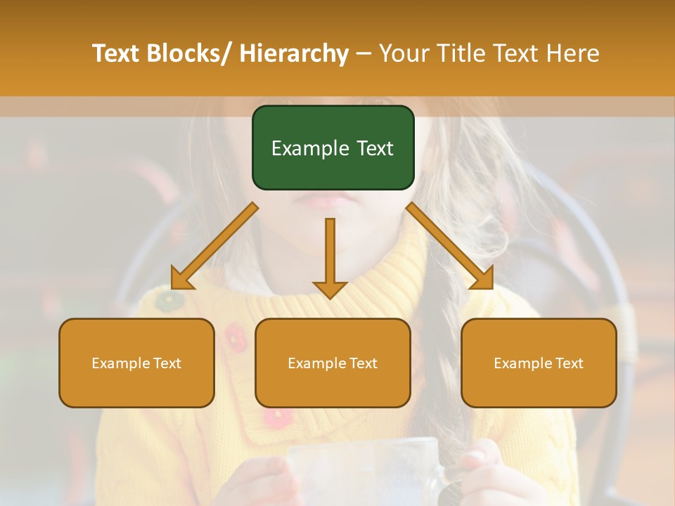 A Little Girl Sitting On A Bench Holding A Cup Of Coffee PowerPoint Template