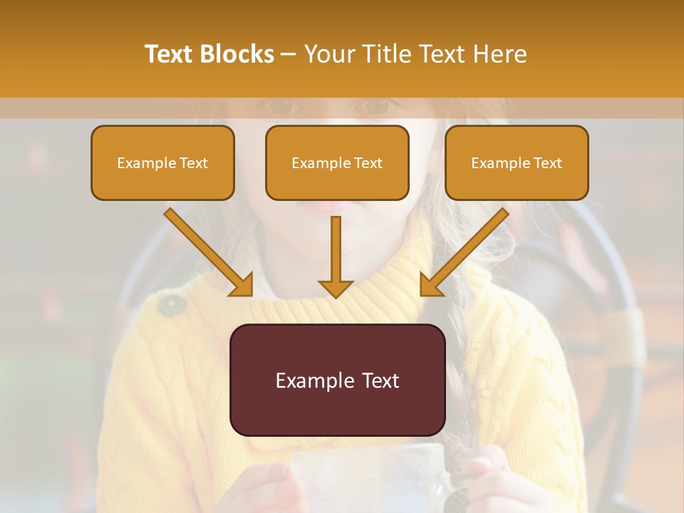 A Little Girl Sitting On A Bench Holding A Cup Of Coffee PowerPoint Template