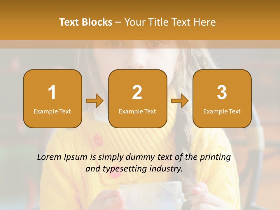 A Little Girl Sitting On A Bench Holding A Cup Of Coffee PowerPoint Template