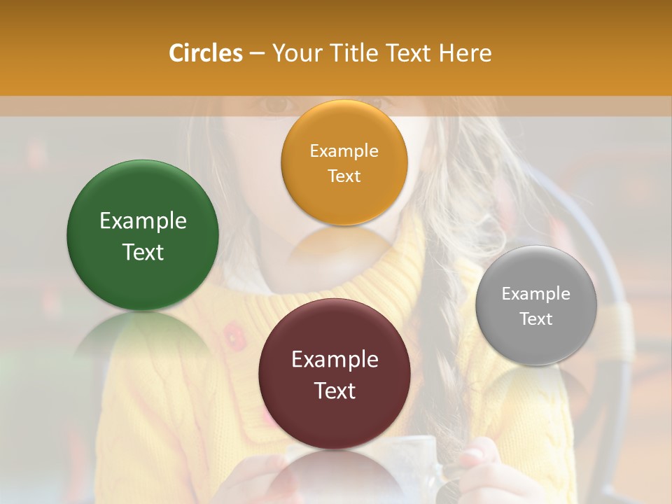 A Little Girl Sitting On A Bench Holding A Cup Of Coffee PowerPoint Template