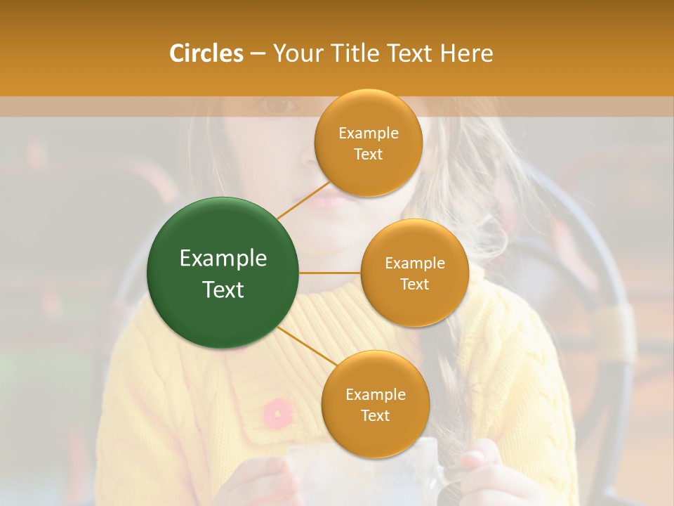 A Little Girl Sitting On A Bench Holding A Cup Of Coffee PowerPoint Template