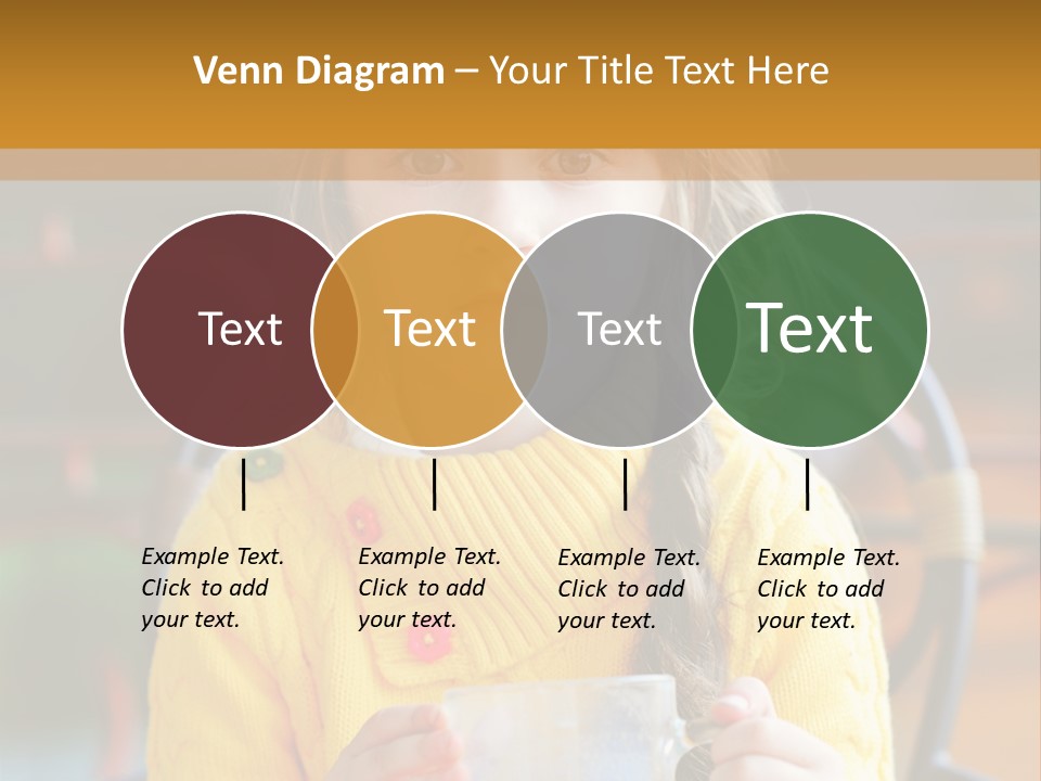 A Little Girl Sitting On A Bench Holding A Cup Of Coffee PowerPoint Template