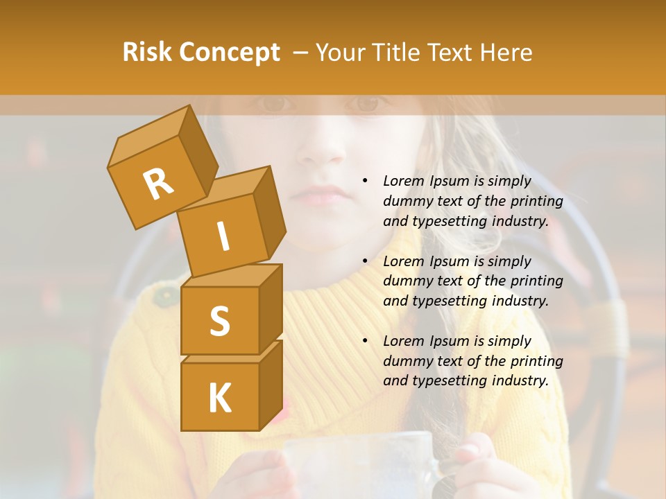 A Little Girl Sitting On A Bench Holding A Cup Of Coffee PowerPoint Template