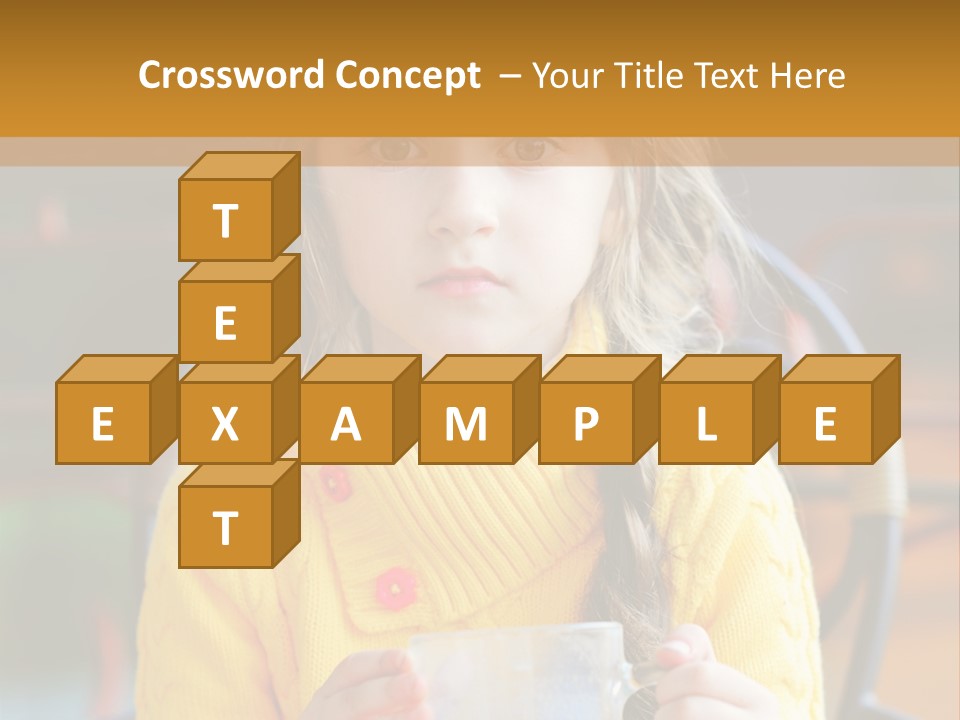 A Little Girl Sitting On A Bench Holding A Cup Of Coffee PowerPoint Template