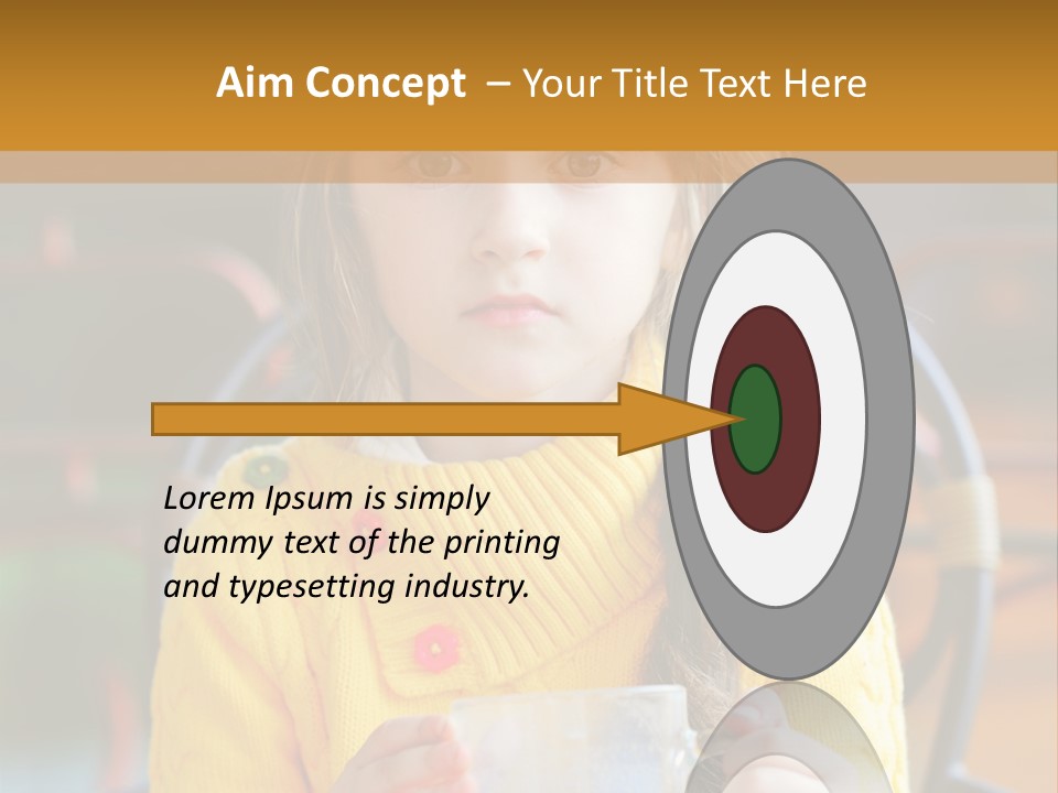 A Little Girl Sitting On A Bench Holding A Cup Of Coffee PowerPoint Template