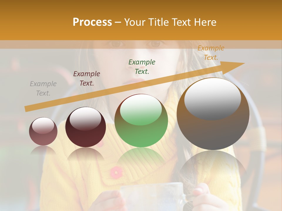 A Little Girl Sitting On A Bench Holding A Cup Of Coffee PowerPoint Template