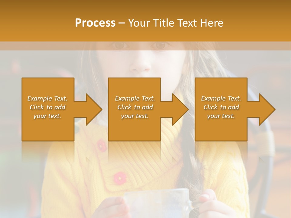 A Little Girl Sitting On A Bench Holding A Cup Of Coffee PowerPoint Template