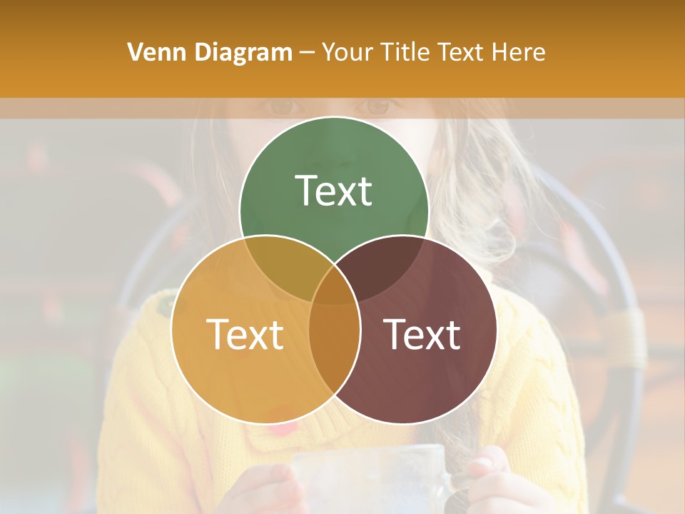 A Little Girl Sitting On A Bench Holding A Cup Of Coffee PowerPoint Template