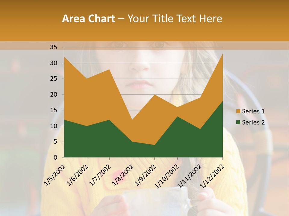 A Little Girl Sitting On A Bench Holding A Cup Of Coffee PowerPoint Template