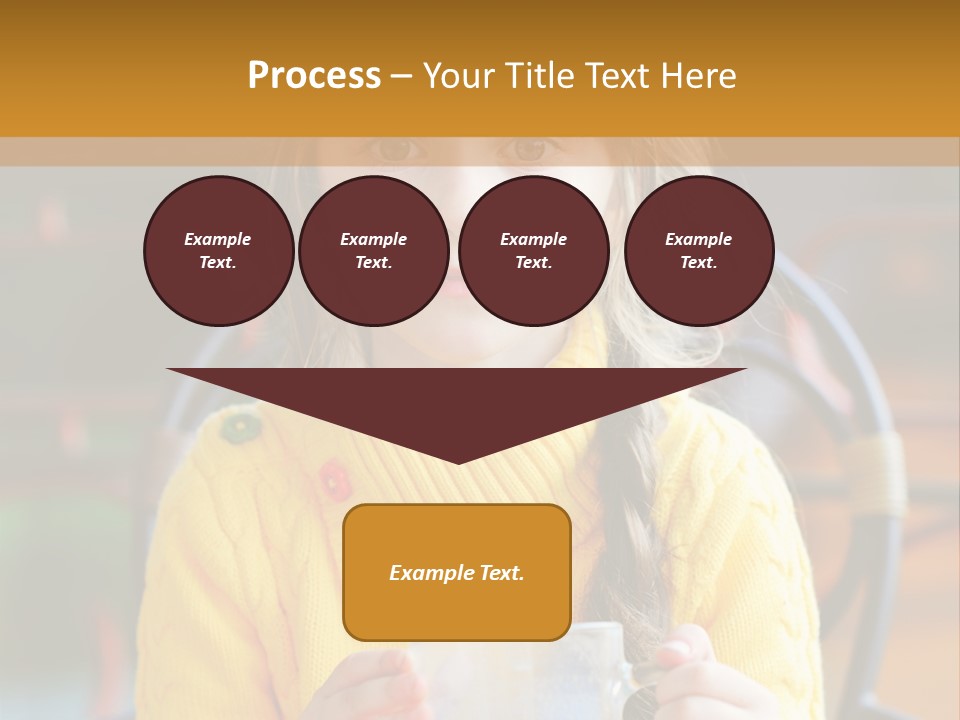 A Little Girl Sitting On A Bench Holding A Cup Of Coffee PowerPoint Template