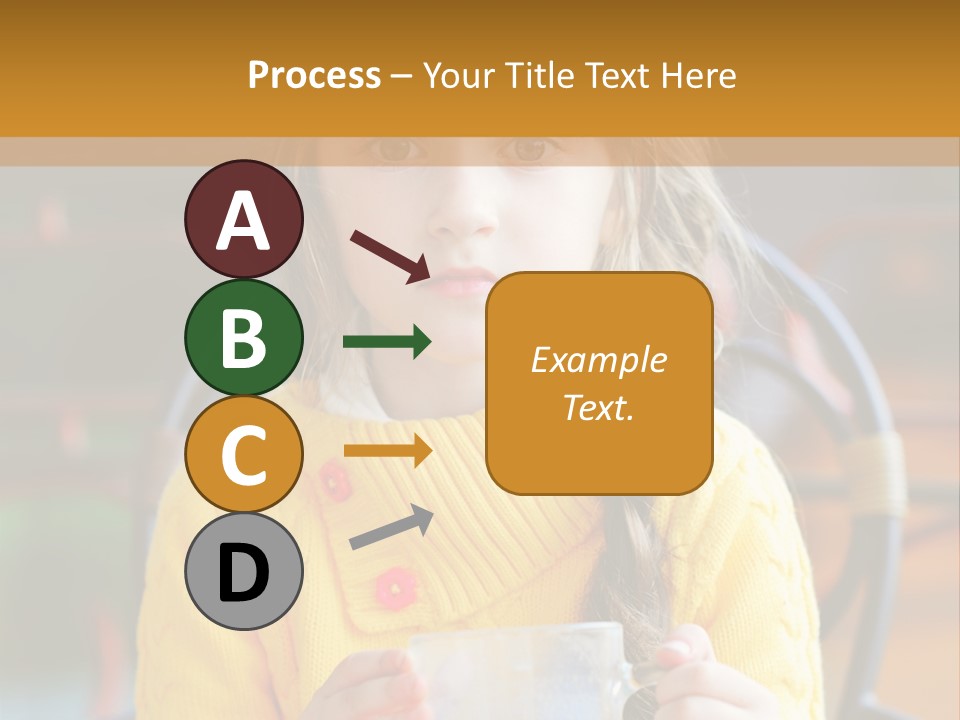 A Little Girl Sitting On A Bench Holding A Cup Of Coffee PowerPoint Template