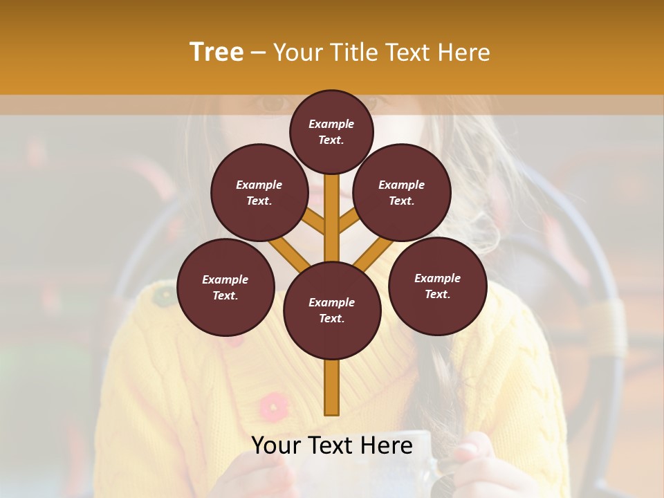 A Little Girl Sitting On A Bench Holding A Cup Of Coffee PowerPoint Template