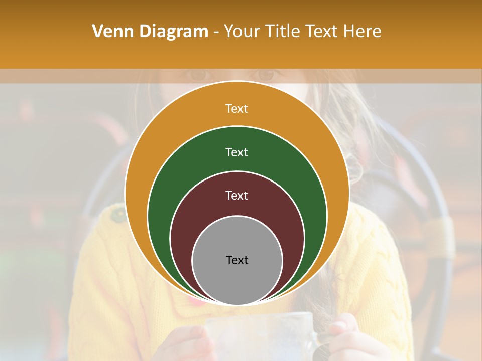 A Little Girl Sitting On A Bench Holding A Cup Of Coffee PowerPoint Template