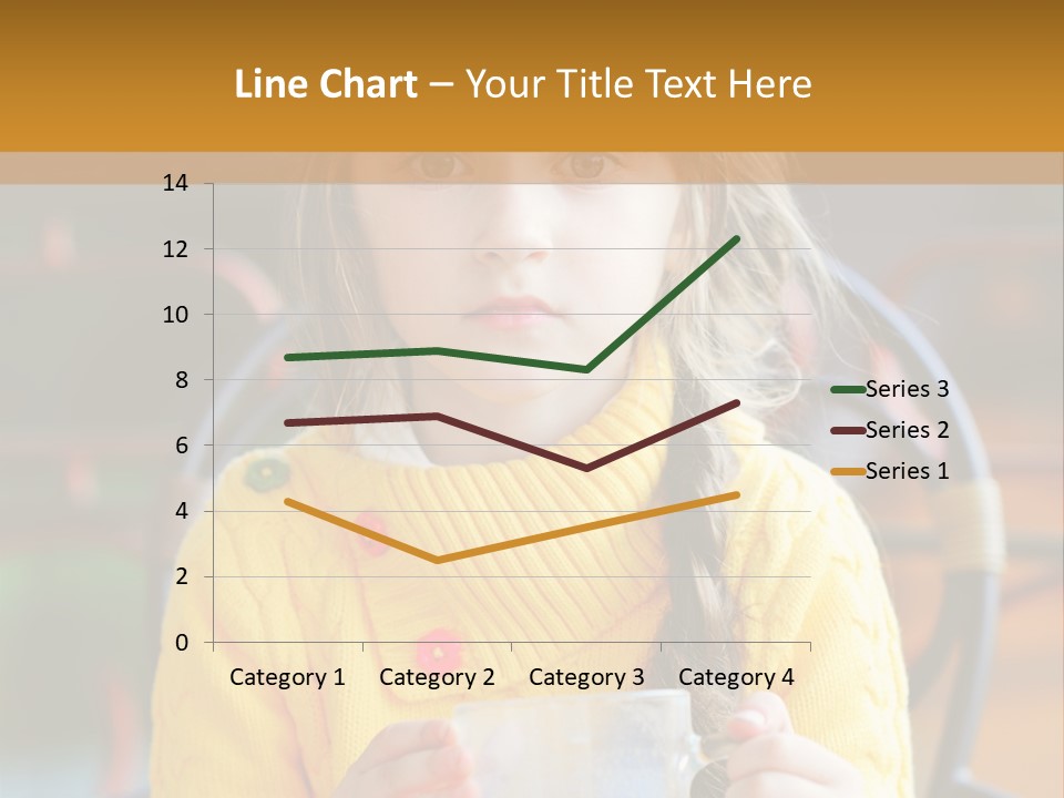A Little Girl Sitting On A Bench Holding A Cup Of Coffee PowerPoint Template