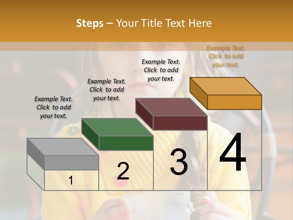 A Little Girl Sitting On A Bench Holding A Cup Of Coffee PowerPoint Template