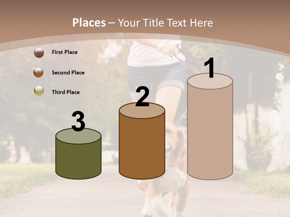 A Woman Running With A Dog On A Leash PowerPoint Template