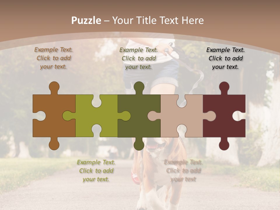 A Woman Running With A Dog On A Leash PowerPoint Template