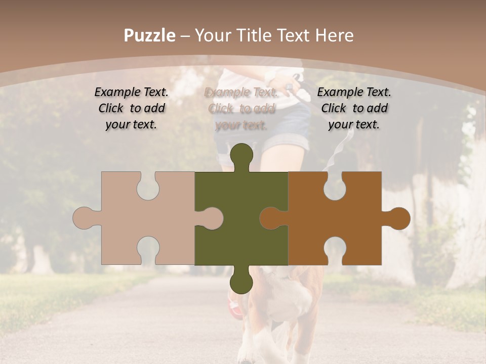 A Woman Running With A Dog On A Leash PowerPoint Template