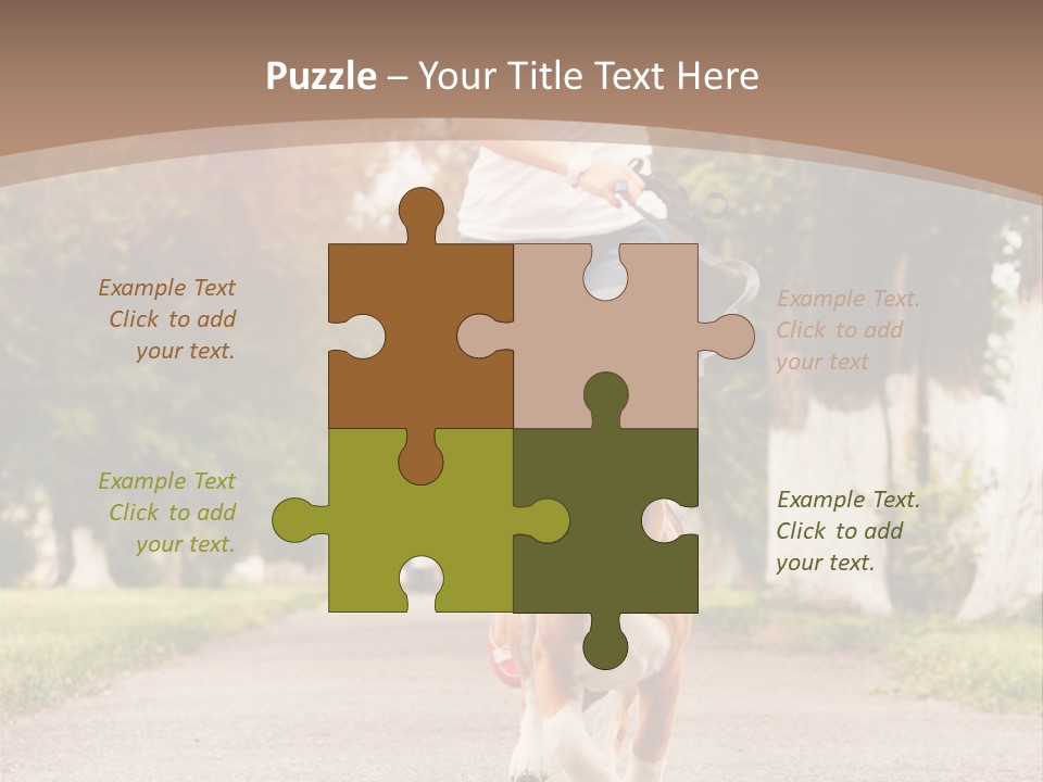 A Woman Running With A Dog On A Leash PowerPoint Template